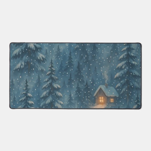 Dreamy Winter Forest Cosy Blanket Schreibtischunterlage (Vorderseite)