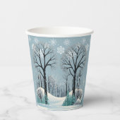 Dreamy Winter Forest Snowflakes Babydusche Pappbecher (Vorderseite)