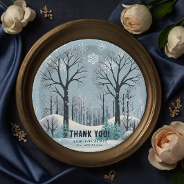 Dreamy Winter Forest Snowflakes Babydusche Pappteller