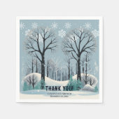 Dreamy Winter Forest Snowflakes Babydusche Serviette (Vorderseite)