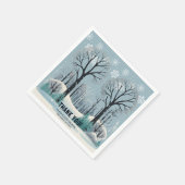 Dreamy Winter Forest Snowflakes Babydusche Serviette (Ecke)