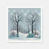 Dreamy Winter Forest Snowflakes Babydusche Serviette (Vorderseite)