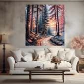Dreamy Winter Landschaft Wand Kunstgedicht Poster