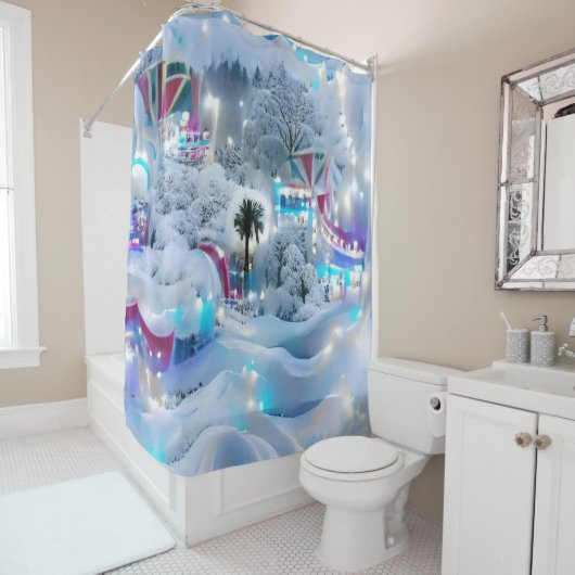 Dreamy Winter Wonderland Lights Duschvorhang (Beispiel)