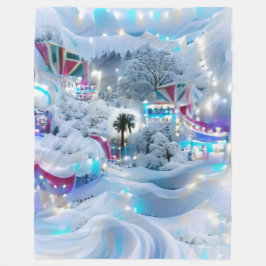 Dreamy Winter Wonderland Lights Fleecedecke