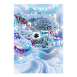 Dreamy Winter Wonderland Lights Fotodruck