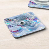 Dreamy Winter Wonderland Lights Getränkeuntersetzer (Linke Seite)