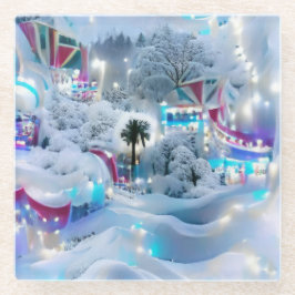 Dreamy Winter Wonderland Lights Glasuntersetzer