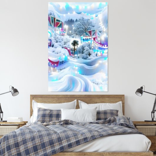 Dreamy Winter Wonderland Lights Leinwanddruck (Insitu (Schlafzimmer))
