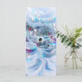 Dreamy Winter Wonderland Lights Lesezeichen Menükarte (Stehend Vorderseite)