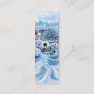 Dreamy Winter Wonderland Lights Lesezeichen Mini Visitenkarte
