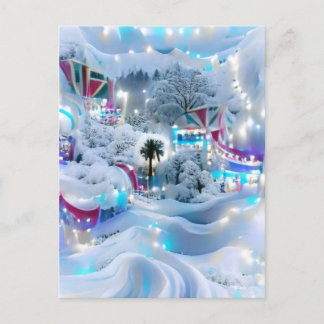 Dreamy Winter Wonderland Lights Postkarte