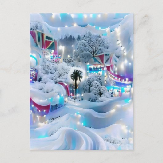 Dreamy Winter Wonderland Lights Postkarte (Vorderseite)