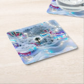 Dreamy Winter Wonderland Lights Rechteckiger Pappuntersetzer (angewinkelt)
