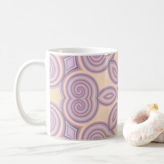 Dreamy Wirbel - Pastellpsychedelisches Muster Kaffeetasse (Mit Donut)