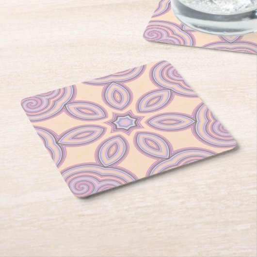 Dreamy Wirbel - Pastellpsychedelisches Muster Rechteckiger Pappuntersetzer (angewinkelt)
