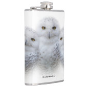 Dreamy Wisdom Snowy Owls Familie Flachmann (Rechts)