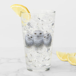 Dreamy Wisdom Snowy Owls Familie Glas