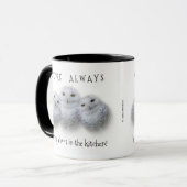 Dreamy Wisdom Snowy Owls Familie Tasse (Vorderseite Links)