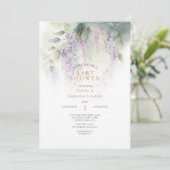 Dreamy Wisteria Watercolor Couple's Baby Shower Einladung (Stehend Vorderseite)