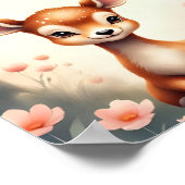 Dreamy Woodland Deer Kinderzimmer Baby & Kids Poster (Ecke)