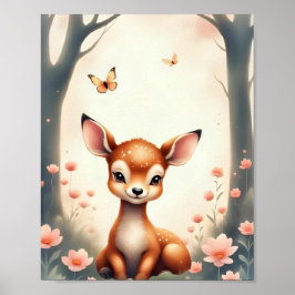 Dreamy Woodland Deer Kinderzimmer Baby & Kids Poster