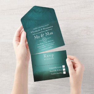 Dreamy Woodland Forest Wedding All In One Einladung