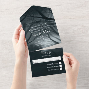 Dreamy Woodland Forest Wedding All In One Einladung