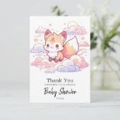 Dreamy Woodland Fox Babydusche Dankeskarte (Stehend Vorderseite)