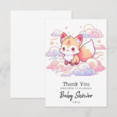 Dreamy Woodland Fox Babydusche Dankeskarte (Vorne/Hinten)