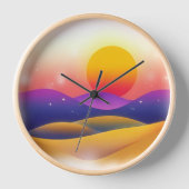 Dreamy Wüste Sonnenuntergang mit strahlenden Hügel Uhr (Vorderseite)