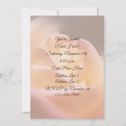 Dreamy Yellow Rose Floral Party Einladung (Vorderseite)