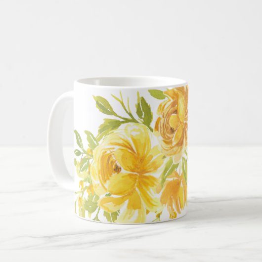 Dreamy Yellow Rose Kaffeetasse (Vorderseite Links)