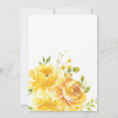 Dreamy Yellow Rose Wedding Einladung (Rückseite)