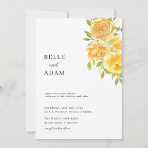 Dreamy Yellow Rose Wedding Einladung