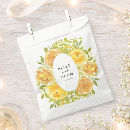 Dreamy Yellow Rose Wedding Geschenktütchen (Ausgeschnitten)