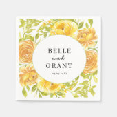 Dreamy Yellow Rose Wedding Serviette (Vorderseite)