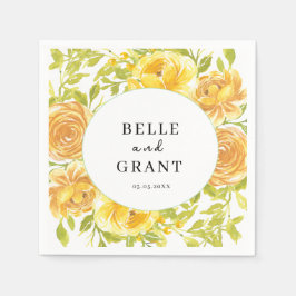 Dreamy Yellow Rose Wedding Serviette
