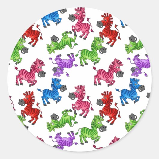 Dreamy Zebra World Runder Aufkleber (Vorderseite)