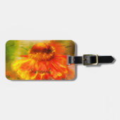 Dreamy Zinnia Blume Abstrakt Personalisiert Gepäckanhänger (Vorderseite horizontal)