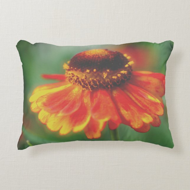 Dreamy Zinnia Blume Dekokissen (Vorderseite)