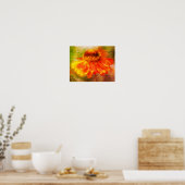 Dreamy Zinnia Blume Kunstgestört Poster (Küche)