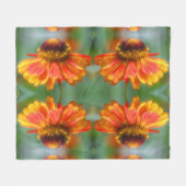 Dreamy Zinnia Blume Pattern Fleecedecke (Vorderseite (Horizontal))