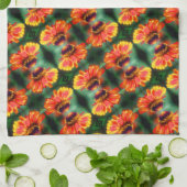 Dreamy Zinnia Blume Pattern Geschirrtuch (Gefaltet)