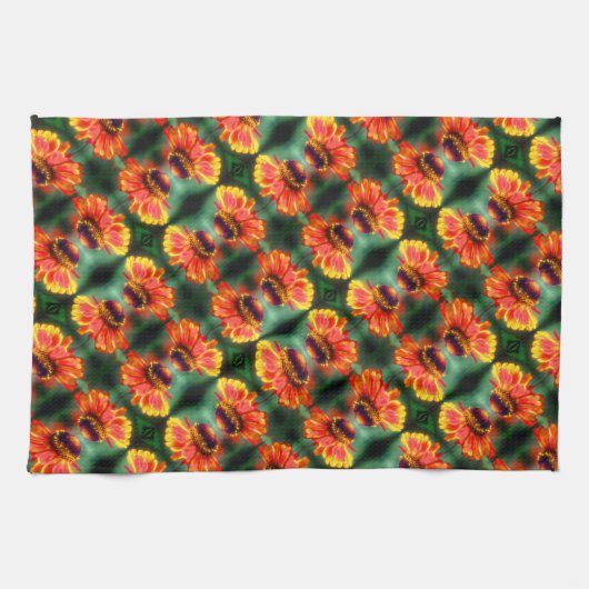 Dreamy Zinnia Blume Pattern Geschirrtuch (Horizontal)