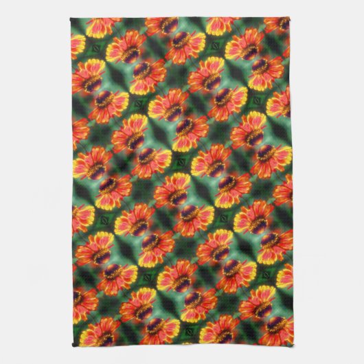 Dreamy Zinnia Blume Pattern Geschirrtuch (Vertikal)
