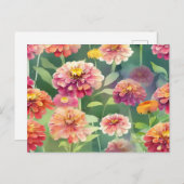 Dreamy Zinnia Blume Postkarte (Vorne/Hinten)