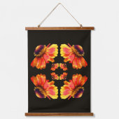 Dreamy Zinnia Flower Abstract Art Wandteppich Mit Holzrahmen (Vorderseite)