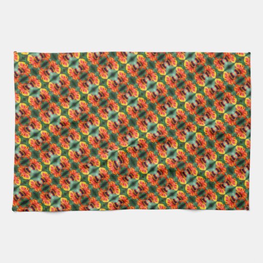 Dreamy Zinnia Flower Pattern    Geschirrtuch (Horizontal)