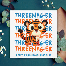 Dreenager Tiger Boy 3. Geburtstag Karte